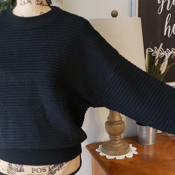 Workshop republic clothing black ribbed sweater M - Picture 3 of 7